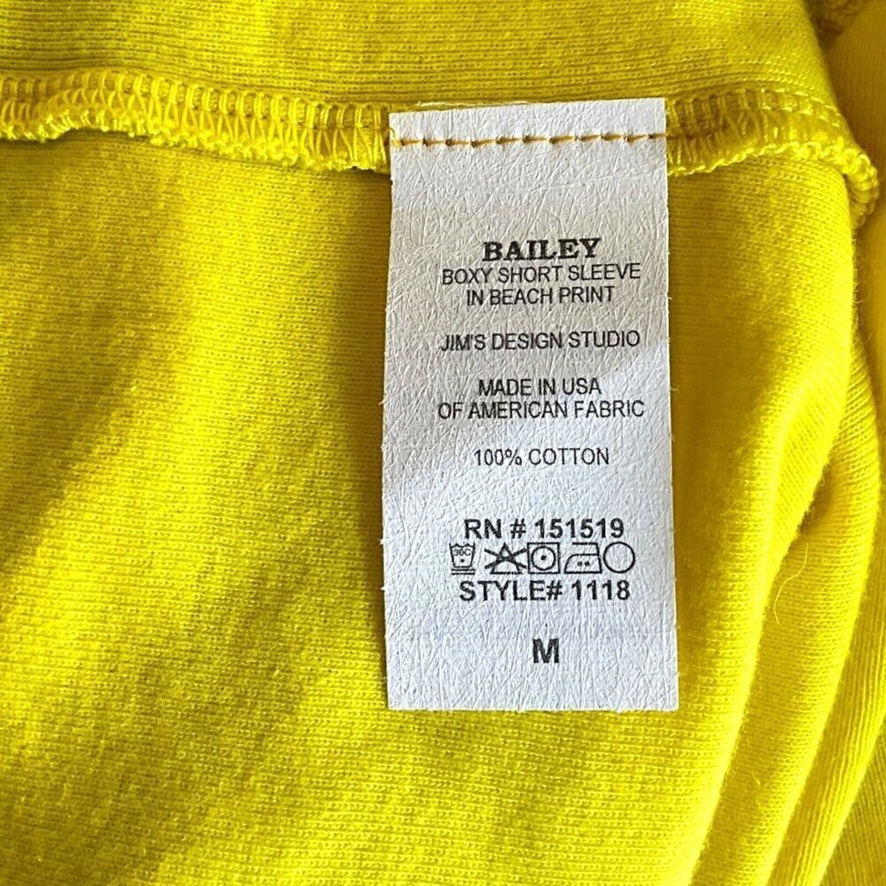 Father's Daughter Boxy Tee Shirt Yellow Size M Short Sleeve Crop Palm Trees - Picture 9 of 10